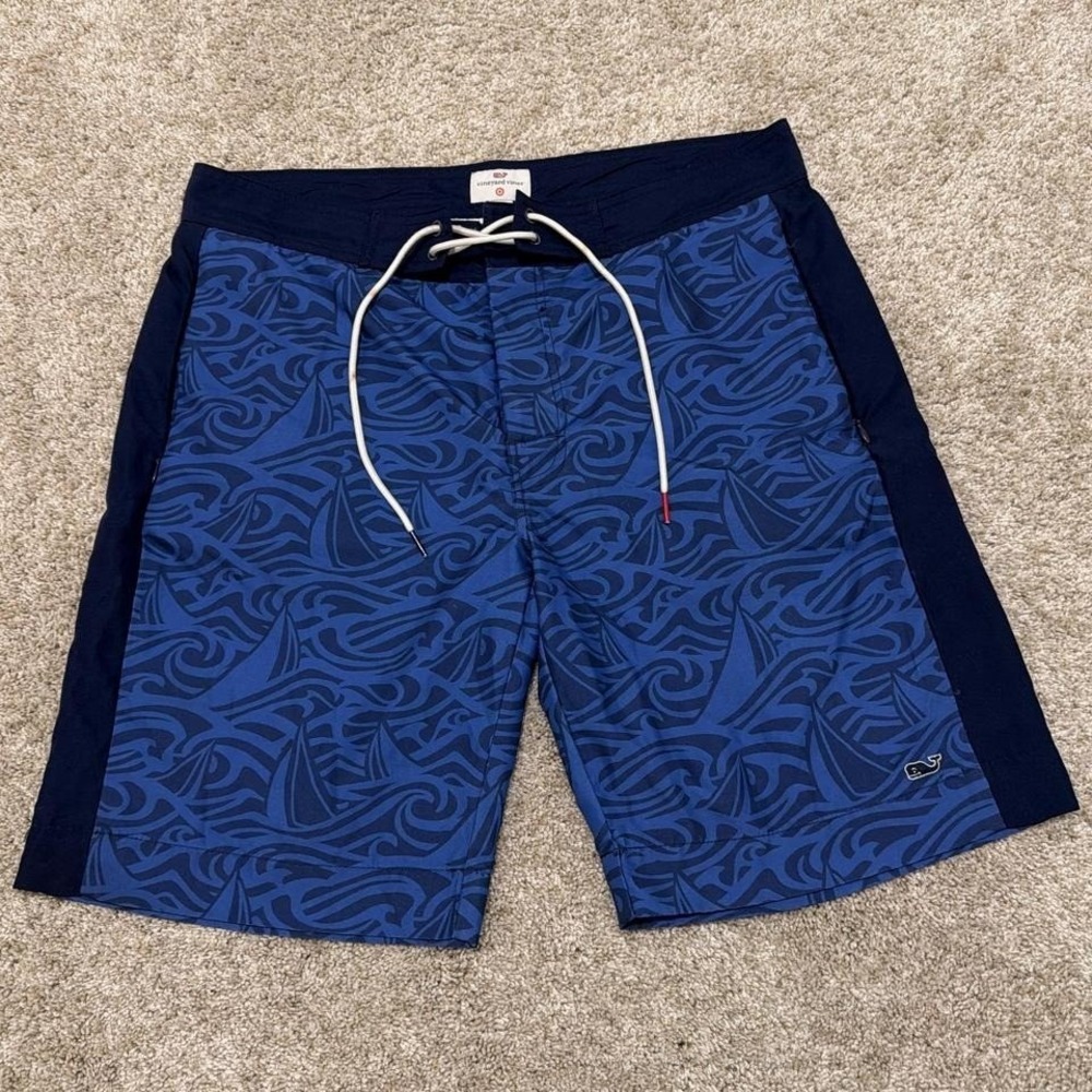 Crazy Sail Print Vineyard Vines Board Shorts |‎ Blue | Medium